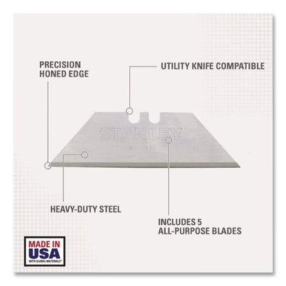 Heavy-Duty Utility Knife Replacement Blade, 5/Pack
