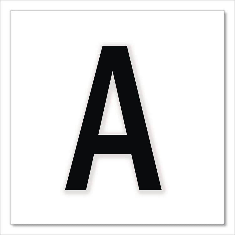 Press-On Vinyl Self-Adhesive Uppercase Letters, 4" Tall, Black Characters, 58/Pack