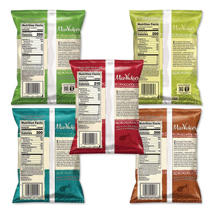 Kettle Cooked Chips Variety Mix, Four Assorted Flavors, 1.38 oz Bags, 30 Bags/Carton