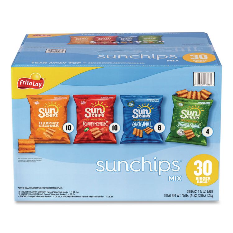 Sunchips and Jack Link's Beef Jerky Variety Pack, (30) 1.5 oz Bags, (9) 0.9 oz Snack Packs, Assorted Flavors/Bundle