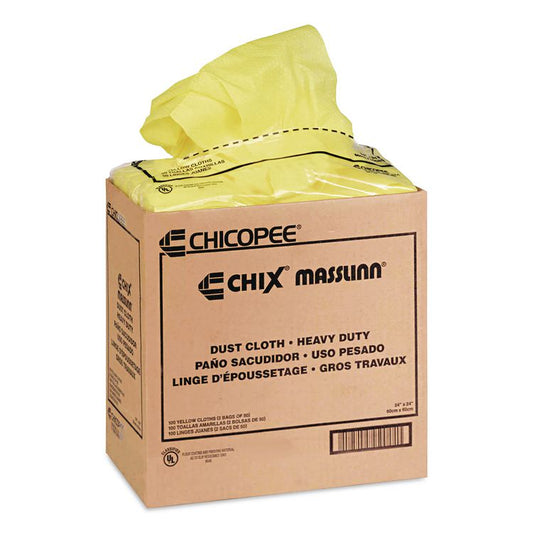 Masslinn Dust Cloths, 24 x 24, Yellow, 50/Bag, 2 Bags/Carton