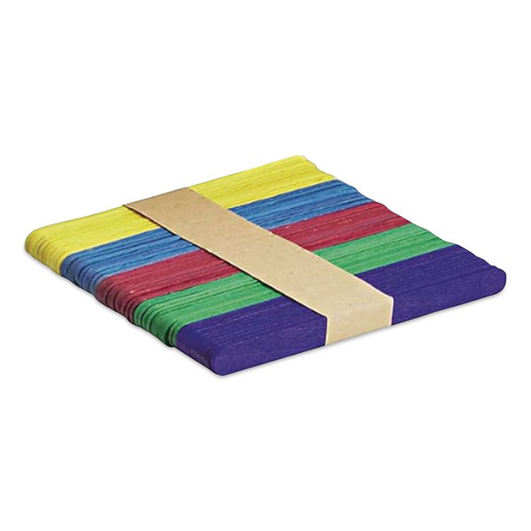 Colored Wood Craft Sticks, 4.5 x 0.38, 1,000/Box