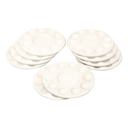 Round Plastic Paint Trays for Classroom, White, 10/Pack
