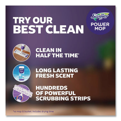 PowerMop Starter Kit, 15.4 x 5.3 White/Purple Cloth Head, 26" Silver Aluminum Handle
