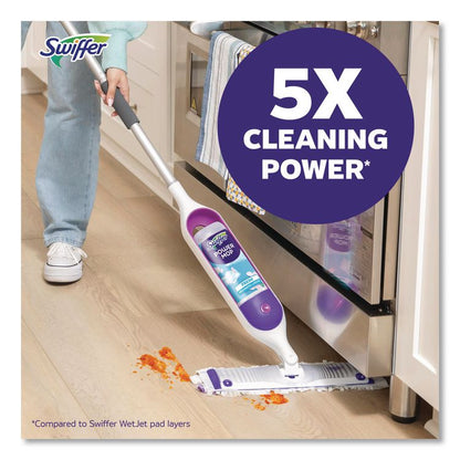 PowerMop Starter Kit, 15.4 x 5.3 White/Purple Cloth Head, 26" Silver Aluminum Handle
