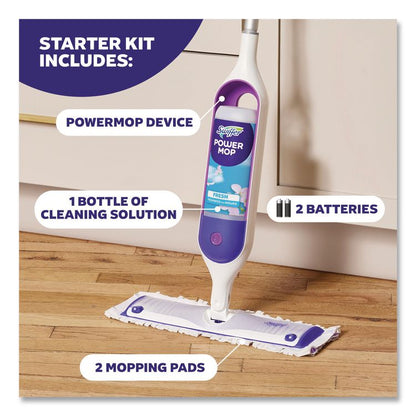 PowerMop Starter Kit, 15.4 x 5.3 White/Purple Cloth Head, 26" Silver Aluminum Handle