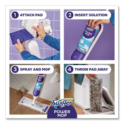 PowerMop Starter Kit, 15.4 x 5.3 White/Purple Cloth Head, 26" Silver Aluminum Handle