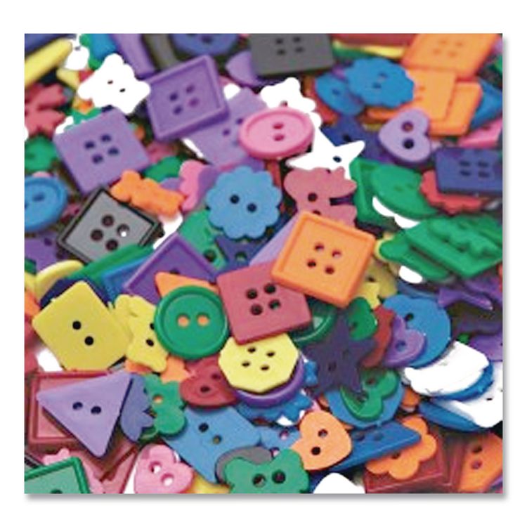 Plastic Button Assortment, Assorted Sizes and Colors, 1 lb Bag
