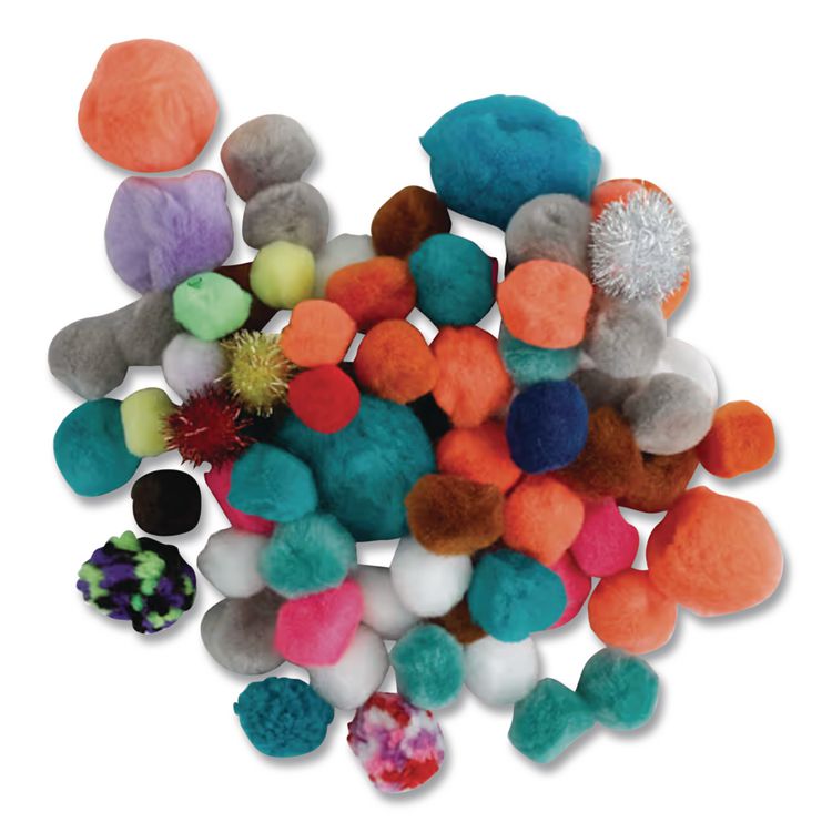 Pound of Poms Giant Bonus Pack, Assorted Colors, 1,000/Pack