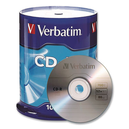 CD-R Recordable Disc, 700 MB/80 min, 52x, Spindle, Silver, 100/Pack