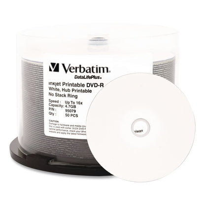 DVD-R DataLife Plus Printable Recordable Disc, 4.7 GB,16x, Spindle, White, 50/Pack