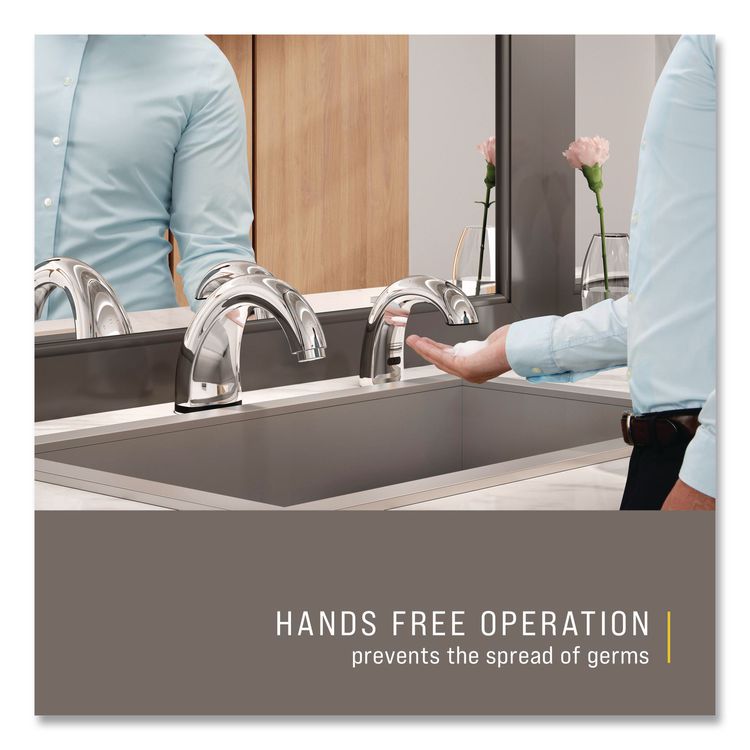One Shot Soap Dispenser - Touch Free, Foam, 800 mL/1,600 mL, 11 x 14 x 3.5, Chrome