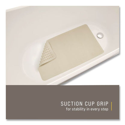Safti-Grip Bath Mats, White Textured Surface, Suction-Cup Backing, 16" x 28"
