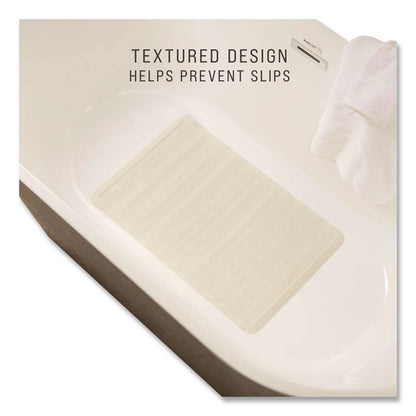 Safti-Grip Bath Mats, White Textured Surface, Suction-Cup Backing, 16" x 28"