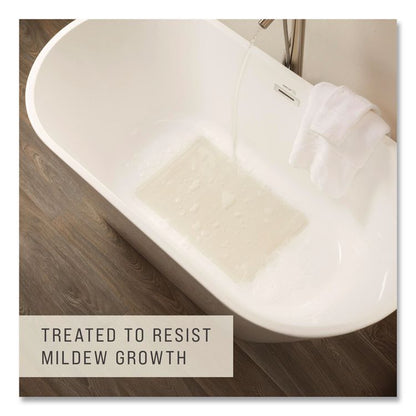 Safti-Grip Bath Mats, White Textured Surface, Suction-Cup Backing, 16" x 28"