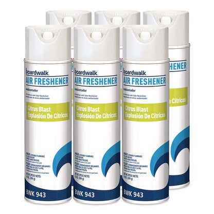 Aerosol Air Freshener, Citrus, 10 oz Aerosol Spray, 6/Carton