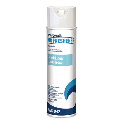 Aerosol Air Freshener, Fresh Linen, 10 oz Aerosol Spray, 6/Carton