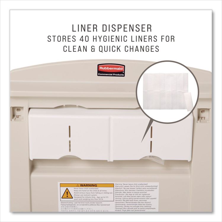 Baby Changing Station Vertical, 34.1 x 23, Light Platinum