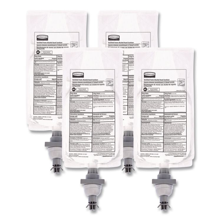 AutoFoam Refill With Alcohol Foam Hand Sanitizer, Clear, 1,000 mL, Unscented, 4/Carton