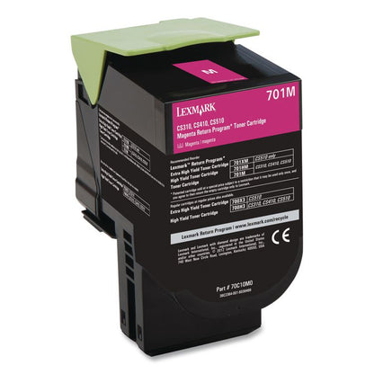 70C10M0 Return Program Toner, 1,000 Page-Yield, Magenta