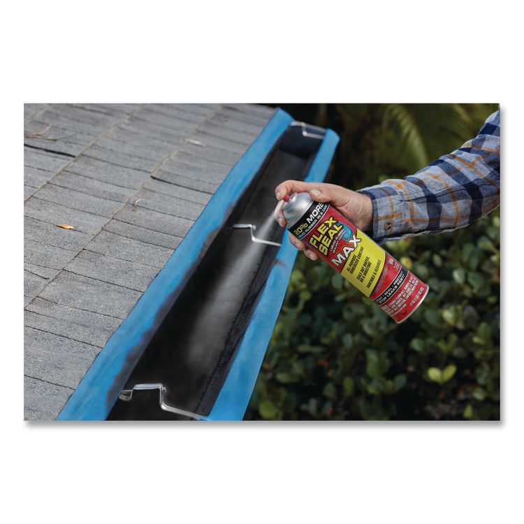 Flex Seal Liquid Rubber Sealant Coating MAX Aerosol, 17 oz Aerosol Can, Dries Black, 4/Carton