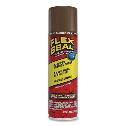 Flex Seal Liquid Rubber Sealant Coating Aerosol, 14 oz Aerosol Can, Dries Brown, 6/Carton