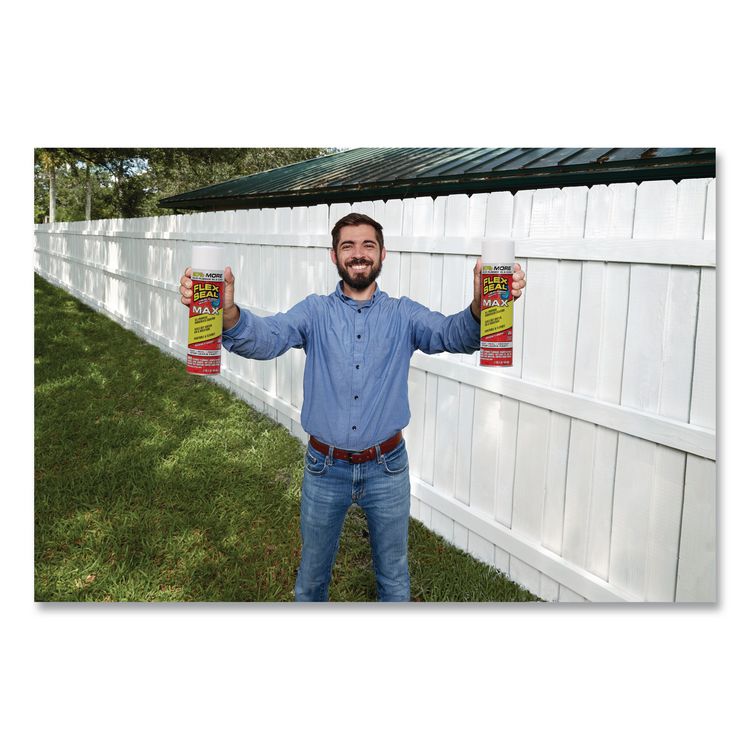 Flex Seal Liquid Rubber Sealant Coating MAX Aerosol, 17 oz Aerosol Can, Dries White, 4/Carton
