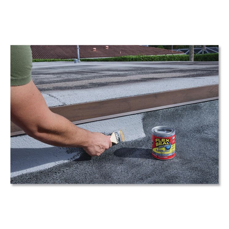 Flex Seal Liquid Rubber Sealant Coating Liquid, 16 oz Can, Dries Gray, 6/Carton