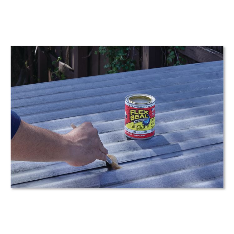 Flex Seal Liquid Rubber Sealant Coating Liquid, 16 oz Can, Dries Clear, 6/Carton