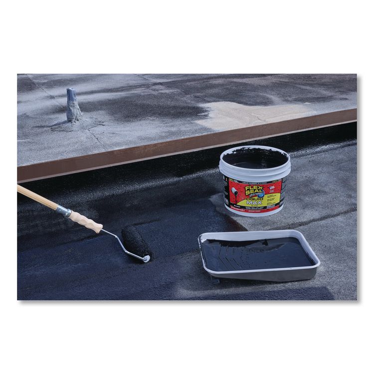 Flex Seal Liquid Rubber Sealant Coating Liquid Max, 2.5 gal Bucket, Dries Black