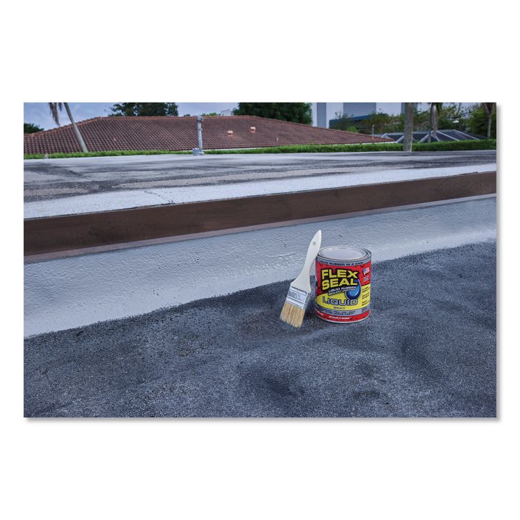 Flex Seal Liquid Rubber Sealant Coating Liquid, 32 oz Can, Dries Gray, 6/Carton