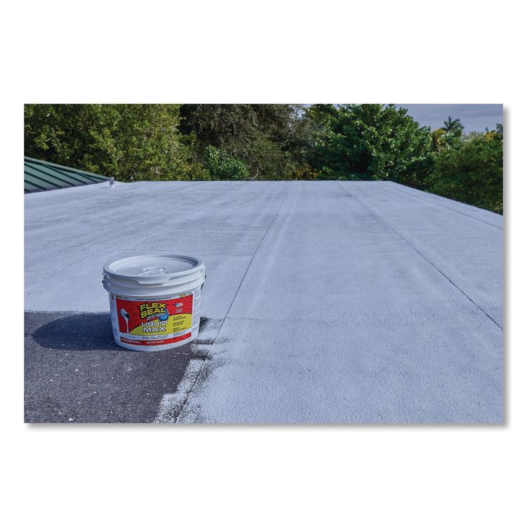 Flex Seal Liquid Rubber Sealant Coating Liquid Max, 2.5 gal Bucket, Dries White