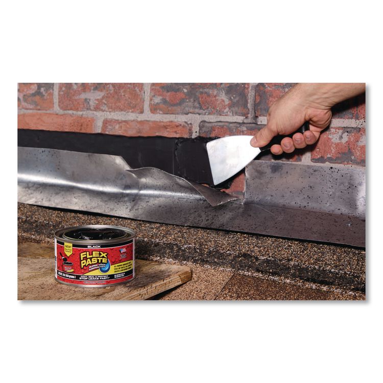 Flex Paste Super Thick Rubberized Paste, 1 lb Can, Dries Black, 4/Carton