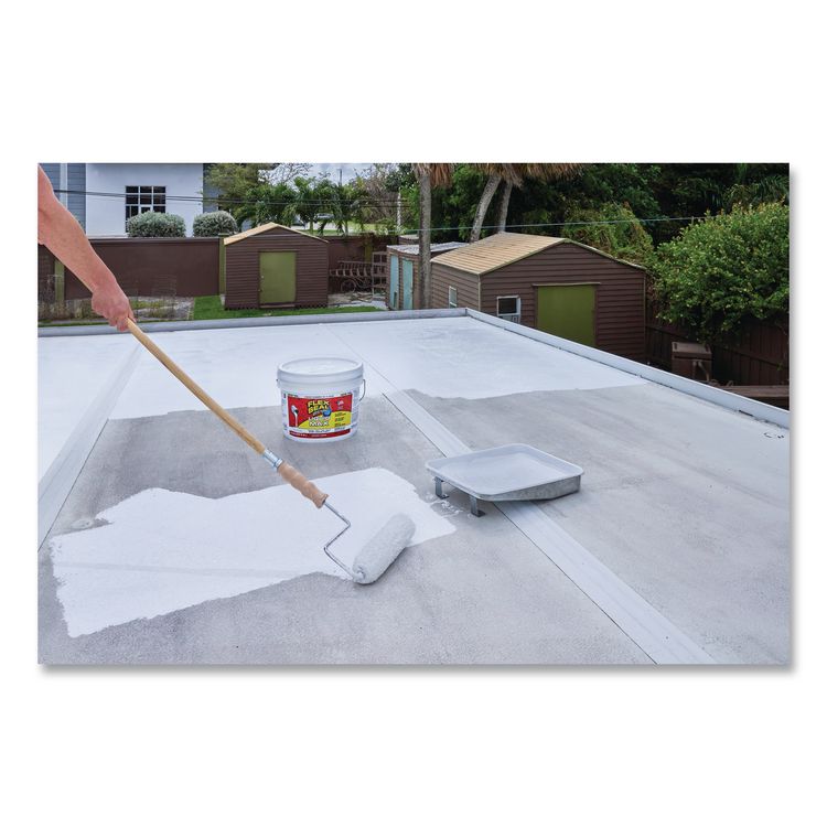 Flex Seal Liquid Rubber Sealant Coating Liquid Max, 2.5 gal Bucket, Dries White