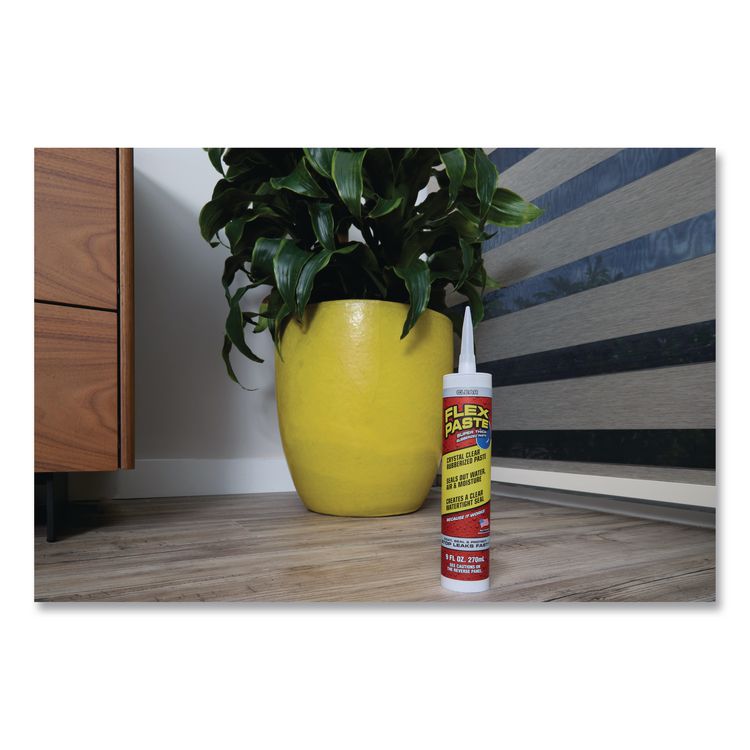 Flex Paste Super Thick Rubberized Paste, 9 oz Cartridge, Dries Clear, 4/Carton