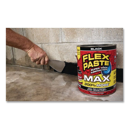 Flex Paste Super Thick Rubberized Paste Max, 12 lb Can, Dries Black, 2/Carton
