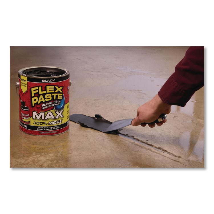 Flex Paste Super Thick Rubberized Paste Max, 12 lb Can, Dries Black, 2/Carton