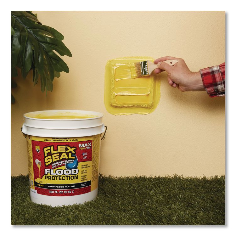 Flex Seal Liquid Flood Protection, 2.5 gal Can, Dries Yellow