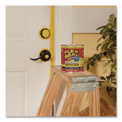 Flex Seal Liquid Flood Protection, 28 oz Can, Dries Yellow, 4/Carton
