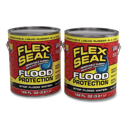 Flex Seal Liquid Flood Protection, 122 oz Can, Dries Yellow, 2/Carton