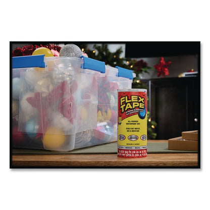 Flex Tape Strong Rubberized Waterproof Tape, 4" Core, 39 mil Thick, 8" x 5 ft, Clear, 4/Carton