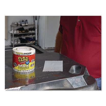 MAX Strong Rubberized Waterproof Tape, 4" Core, 39 mils Thick, 4" x 25 ft, White, 3/Carton