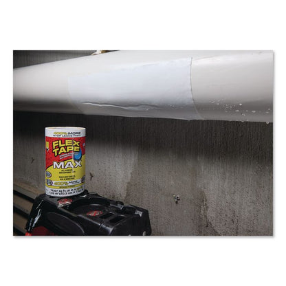 MAX Strong Rubberized Waterproof Tape, 4" Core, 39 mils Thick, 8" x 25 ft, White, 3/Carton