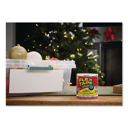 Flex Tape Strong Rubberized Waterproof Tape, 4" Core, 39 mil Thick, 4" x 5 ft, White, 4/Carton