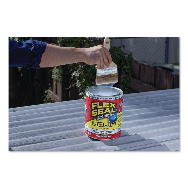 Flex Seal Liquid Rubber Sealant Coating Liquid, 1 gal Can, Dries Clear, 2/Carton
