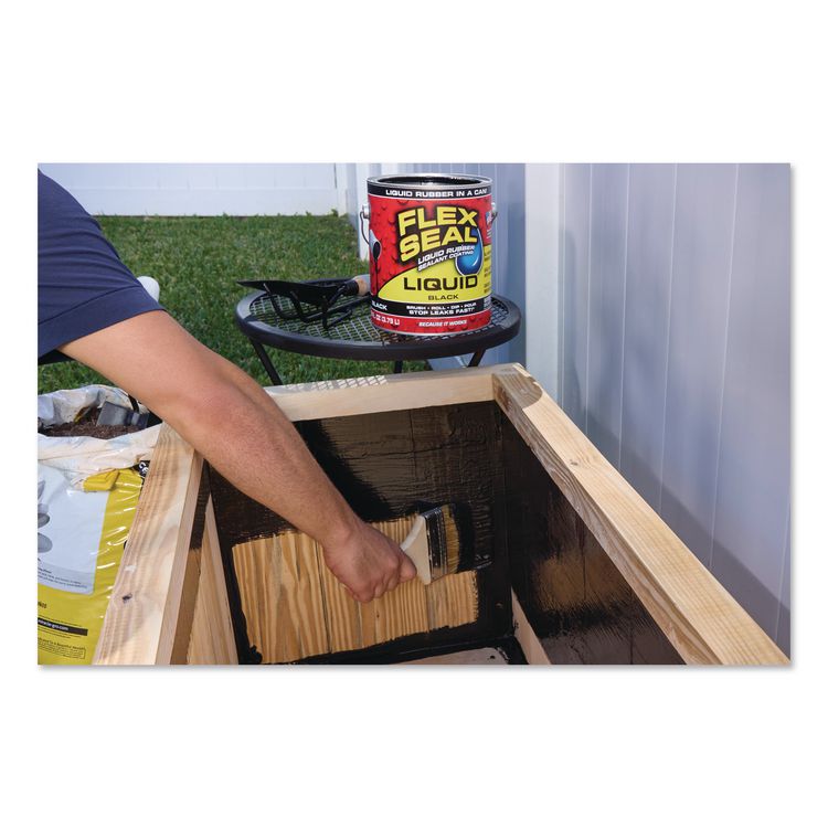 Flex Seal Liquid Rubber Sealant Coating Liquid, 1 gal Can, Dries Black, 2/Carton