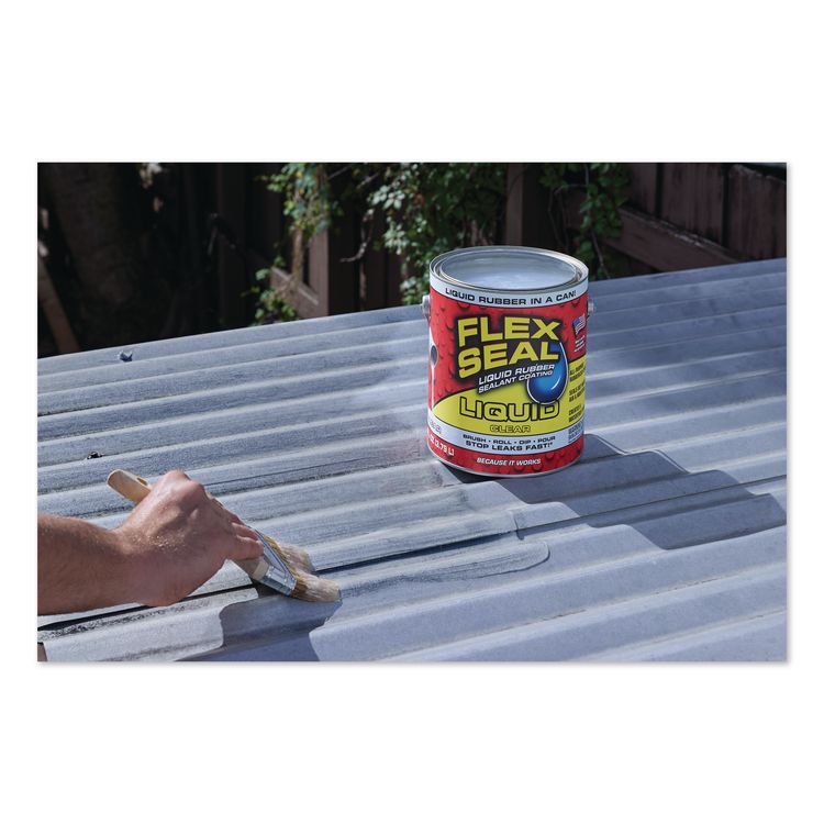 Flex Seal Liquid Rubber Sealant Coating Liquid, 1 gal Can, Dries Clear, 2/Carton