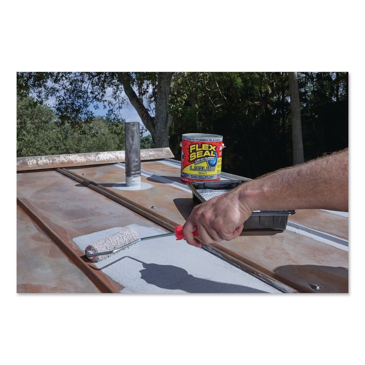 Flex Seal Liquid Rubber Sealant Coating Liquid, 1 gal Can, Dries Gray, 2/Carton
