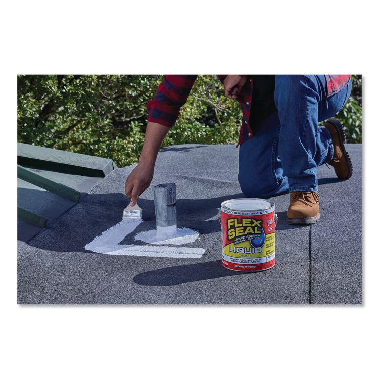 Flex Seal Liquid Rubber Sealant Coating Liquid, 1 gal Can, Dries White, 2/Carton