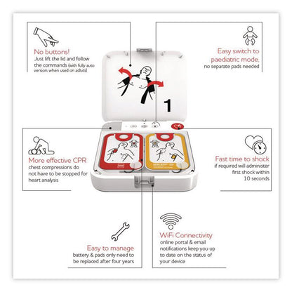 LIFEPAK CR2 USB Defibrillator, Semi-Automatic, English, Handle